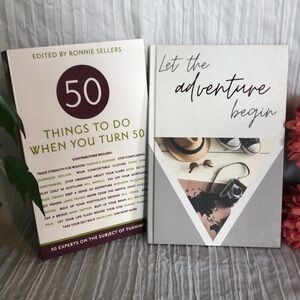 50 THINGS TO DO WHEN YOU TURN 50 book & LET THE ADVENTURE BEGIN travel journal